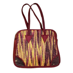 Wicker Boho Red Handbag